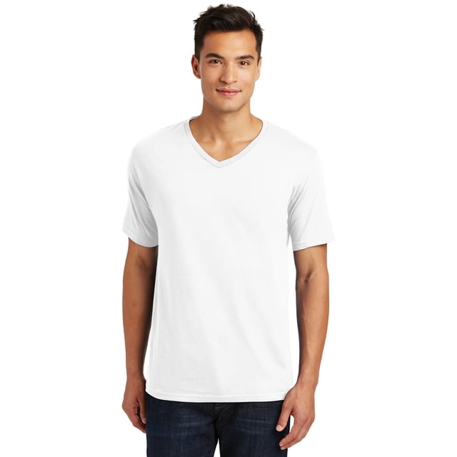 Camiseta con cuello en V Perfect Weight® Distrito DT1170 Blanco brillante XS