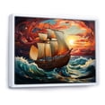 thumbnail image 2 of Designart "Spanish Heritage Pirate Ship Legacy II" Transportation Framed Wall Art - Modern Orange Boat Sailing Living Room Framed Canvas Art, 2 of 6
