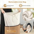 thumbnail image 4 of RONG-3 Corner Laundry Hamper with Lid, 58 L Bamboo Laundry Basket with Removable Liner & Handle, Triangle Clothes Hamper for Small Spaces, Bedroom, Bathroom, Laundry & Living Room ,Bamboo, 4 of 10
