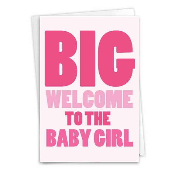 1 Funny Baby Card with Envelope - New Baby Girl Baby C6855BBG