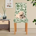 thumbnail image 4 of Yayeee 2 Pack Dining Chair Covers Stretch Parson Chairs Slipcovers Seat Protector, Green Floral, 4 of 6