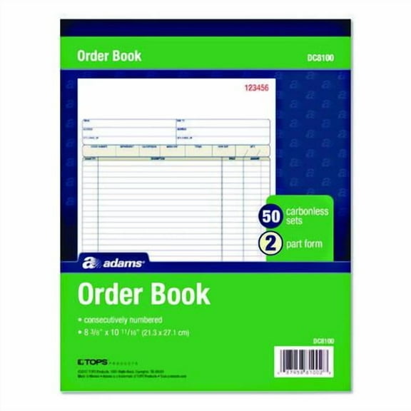 Multipart Sales Order Pad, Two-Part Carbonless, 8.38 x 10.19, 50 Forms Total | Bundle of 2