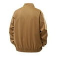 thumbnail image 5 of Men's Solid Color Zip Lapel Retro Workwear Jacket, Khaki, Size XXL, 5 of 5