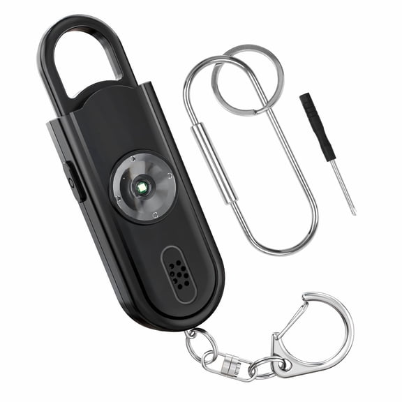 Parasom Original 130 dB Personal Alarm with LED Light and Keychain, Black