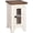 Dark Brown & White, variant on Rustic Farmhouse Chair Side End Table with Cabinet Door
