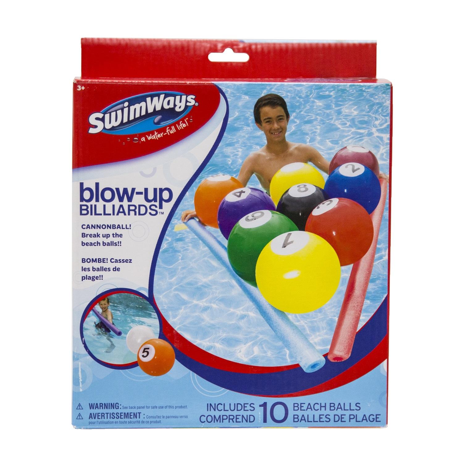 Swim Way 10-pc Blow-Up Billiards Inflatable Beach Ball Swimming Pool Water  Game 