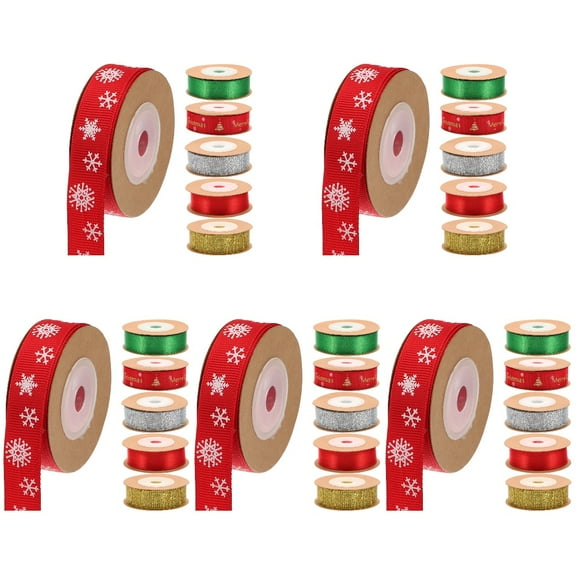 EXHUMKY Christmas Ribbon Set by BERTDOMD, 30 Rolls Holiday Wrapping Ribbon for Crafts, Decorations, Wrap and Projects