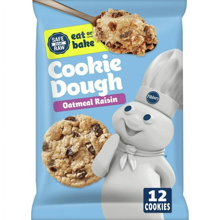 Pillsbury Ready To Bake Oatmeal Raisin Cookie Dough, 12 ct, 16 oz