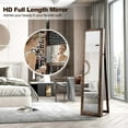 thumbnail image 6 of Costway Mirrored Jewelry Cabinet Armoire Lockable Standing Storage Organizer with Shelf Brown, 6 of 10