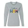 thumbnail image 2 of Wild Bobby, Colorful Softball Mom, Mother's Day, Women Graphic Long Sleeve T-Shirt, Heather Grey, X-Large, 2 of 3