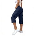 thumbnail image 4 of JSKUMAR Baggy Cargo Capri Pant for Women Casual High Waist Lightweight Hiking Streetwear Outfits with Multi Pockets Navy001|M, 4 of 7