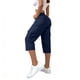 thumbnail image 4 of Pantalones Elásticos de la Cintura para las Mujeres Color Sólido Capris de Longitud Completa con Bolsillos, Mujeres Elásticas de la Cintura Capris de Verano, 4 of 7