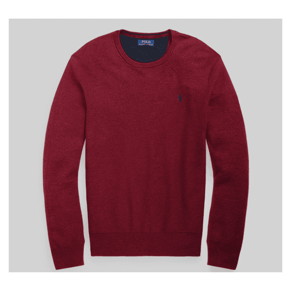 Polo Ralph Lauren Men's PIMA Cotton V-Neck Sweater, RED, S