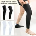 thumbnail image 2 of ZDWQFA 2Pairs Leg Sleeves,Full Leg Compression Sleeve,Compression Long Knee Sleeve,Sports Compression UV Long Leg Sleeves with Anti-slip Silicone Strips for Men Women Running Basketball Football, 2 of 5
