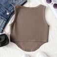 thumbnail image 4 of Girl's Textured Sleeveless Square Neck Asymmetrical Hem Crop Tank Tops Under $10, 4 of 5