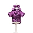 thumbnail image 2 of Satin Pet Pajama with Bow Button Up Dog Shirt Breathable Polyester Loungewear for Small Medium Puppy Cats Indoor Sleep Party, 2 of 3