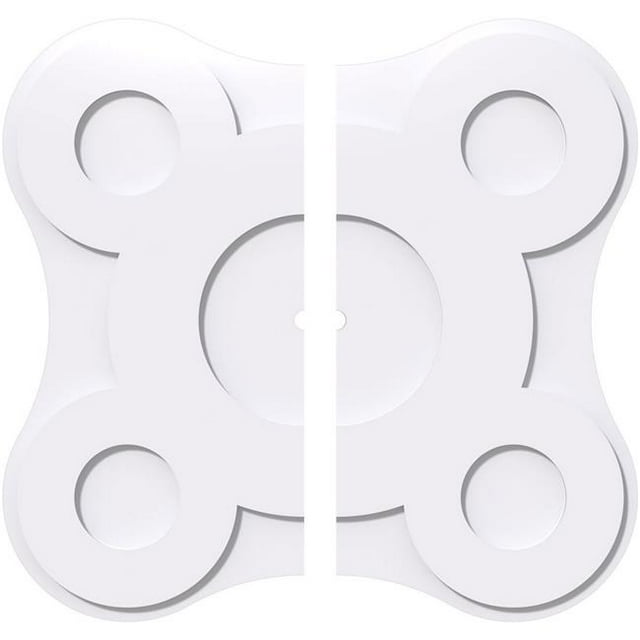 Ekena Millwork CMP32LA2-01000 32 in. OD x 1 in. ID Square Luna Architectural Grade PVC Contemporary Ceiling Medallion - 2 Piece