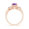 thumbnail image 2 of ANGARA Natural 1.15 ct Amethyst and Diamond Twisted Vine Ring in 14K Rose Gold for Women (Size-7mm) | February Birthstone, Birthday, Anniversary, Jewelry Gift for Women | Natural Amethyst Ring, 2 of 10