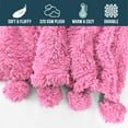 thumbnail image 4 of PAVILIA Hot Pink Sherpa Twin Throw Blanket with Soft Pom Pom Fringe, Plush Cozy Warm Sherpa Blankets for Couch Bed Sofa, Fuzzy Fleece Throw with Pompom, Lightweight Fluffy, Pink, 60x80 in, 4 of 7