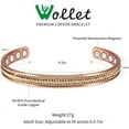 thumbnail image 5 of Wollet 99.9% Pure Copper Bracelets - Gold Plated Copper Cuff Bangle for Men and Women - with Magnets - Christmas Mother's Day Gift, 5 of 6
