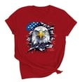 thumbnail image 2 of Cavosen 4th of July Clothes Women Petite Patriotic Short Sleeve Crewneck Tops USA Star Striped Print T Shirts Lady M Independence Day Casual Tops Funny 4th of July Tunic Tees 2025 Patriotic Clothes, 2 of 7