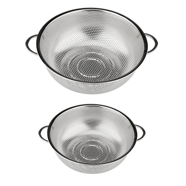 Colador de Verduras de Malla Fina de material acero Inoxidable de 2 Piezas con de Almacenamiento