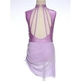 thumbnail image 4 of Doomiva Girls Lyrical Dance Dress Backless Ballet Leotard Sheer Mesh Skirt Figure Skating Dress for Performance Lavender 6, 4 of 7