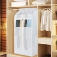 thumbnail image 2 of Hanging Garment Bags for Storage 54 inch 2Pack Large Garment Rack Cover Suit Bags Organizer Hanging Clothes Cover for Suit Coats Jackets Dress Closet Storage, 2 of 13