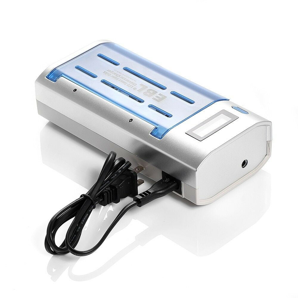EBL D Cell Batteries 10,000mAh Ni-MH Rechargeable D Batteries 1.2V (6-Pack) with Smart LCD Battery Charger for C D AA AAA 9V Ni-MH Ni-CD Rechargeable Batteries