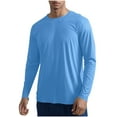 thumbnail image 2 of pstuiky mangas largas para hombre, Camiseta informal de manga larga con cuello redondo para hombre, color liso, transpirable, para correr y hacer ejercicio tops de invierno para hombre m, 2 of 8