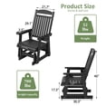 thumbnail image 3 of Mosbrisa HIPS Patio Glider with Cup Holders, High Backrest and Deep Seat, for Outdoor, Porch, Patio, Heavy Duty 700 lbs, Black, 3 of 6