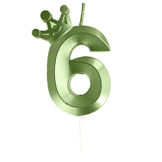 Landzoo One Number Birthday Candle 3D Crown Designed Happy Birthday Candles Anniversaries Green Healthy Unbreakable Multifunctional Kitchenware