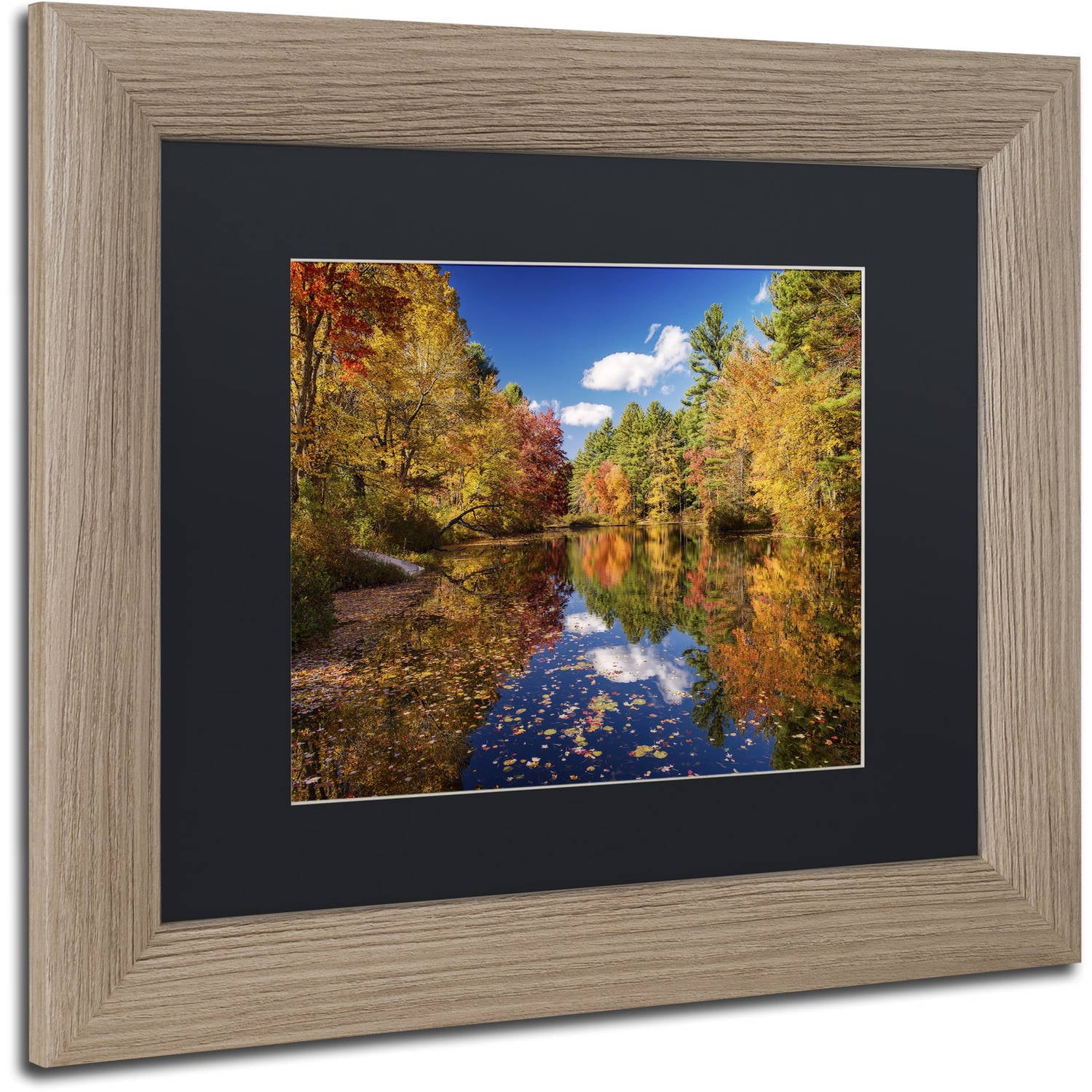 Trademark Fine Art "River Mirage" Canvas Art by Michael Blanchette Photography Black Matte, Birch Frame