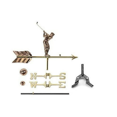 Good Directions Golfer Weathervane with Roof Mount, Pure Copper - 21"L