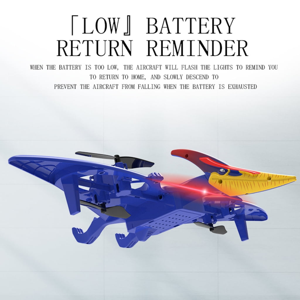 MANNYA Remote Control Glider Aircraft Simulation Pterosaur Airplane Toy 4 Axis LED Flight Easy Operation R/C Jet for Beginners