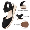 thumbnail image 3 of Ataiwee Women's Platform Wedge Heel Espadrille Sandals - Hook-and-Loop Closure with Ankle Strap, Comfortable Insole, lightweight Rubber Sole, Close-Toe Casual Summer Sandals., 3 of 6
