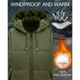 thumbnail image 5 of TKLPEHG Winter Jacket for Women Long Down Waistcoat Zip up Puffer Vests with Drawstring Hooded Winter Sleeveless Puffy Jackets Padded Coat (Green,S), 5 of 9