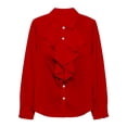 thumbnail image 5 of Yigetop Dressy Tops for Women Women's Button Down Front Long Sleeve Shirts Casual Lapel Neck Blouse Business Work Tops Ladies Tops and Blouses Red S, 5 of 5
