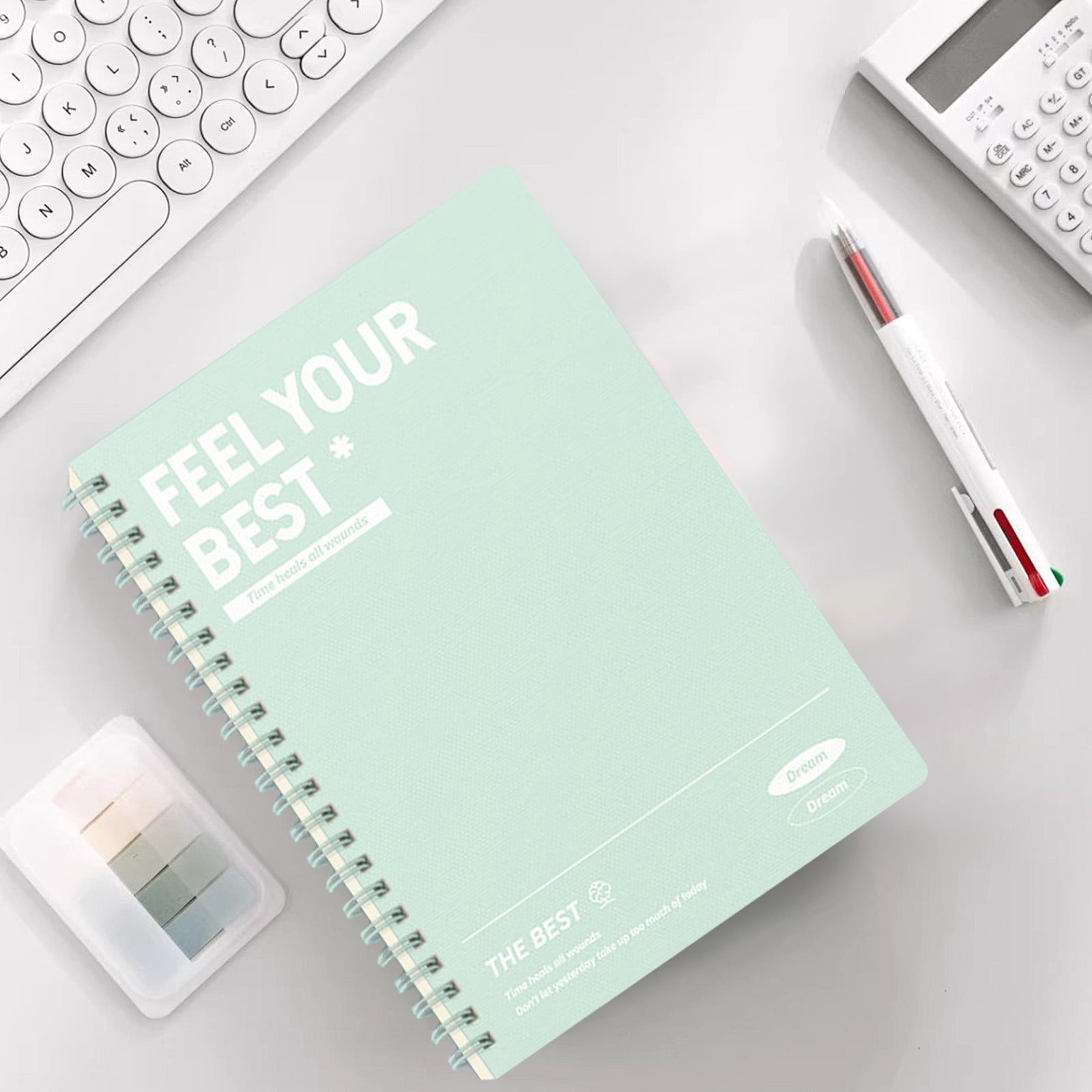 HBBKVI 2 Pack Notebook, A5 Horizontal Thickened Coil Notebook Excerpt Colorful Plastic Cover Notebook Quality Writing Paper No Additive