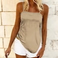 thumbnail image 5 of Womens Boho Cami Tank Tops Spaghetti Strap Plus Size Camisoles Irregular Hem Vintage Trendy Beach Vacation Travel Outfits(Khaki, L), 5 of 7
