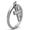 thumbnail image 4 of Womens Rings High polished (no plating) Stainless Steel Ring with AAA Grade CZ in Clear TK1438, 4 of 4