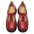 thumbnail image 4 of FSJ Women Classic Round Toe Strap Buckle Mary Jane Pumps Shoes Size 8 Red, 4 of 4