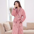 thumbnail image 4 of Albornoz de microfibra con capucha - Albornoz de lujo súper suave para mujeres y hombres - Albornoz unisex M, 4 of 5