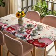 thumbnail image 3 of Gnomes Valentines Table Cloths for 3 Foot Rectangle Tables, Pink Red Love Heart Eucalyptus Retro Patio Waterproof Elastic Fitted Tablecloths, Washable Rectangular Table Cover for Camping, 3 of 8