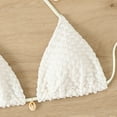 thumbnail image 5 of Womens Swimsuits Solid Color Lace Up Halter Brassiere With Thongs Sexy Brazilian Two Piece Bikini Sets For Women Swimwears Bathing Suits,White,M, 5 of 7
