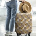 thumbnail image 2 of Brown Checker Sunflower Pattern Luggage Cover Fashion Suitcase Cover Baggage Covers Fit 25-28 Inch Luggage (Go Travel), 2 of 5