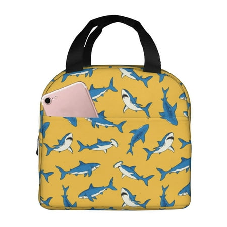 Insulated Lunch Bag for Women Men - Shark print Leakproof Cooler Lunch Box for Women Men  Lunch Tote Bags for Work School Picnic Travel