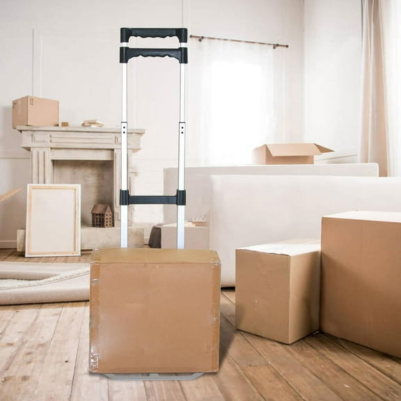 Folding Hand Truck Dolly Cart - Aluminum Portable Hand Cart for Daily Handling Work, 180lbs, with Silent Wheel, Telescoping Handle, Black Bungee Cord, Can Stand Alone, Light Weight