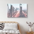 thumbnail image 1 of PixonSign Canvas Print Wall Art Vintage Film-Grain Techno City Architecture & Maps Cities Photography Realism Chic Scenic Colorful Blue Neon for Living Room, Bedroom, Office - 12"x18", 1 of 5