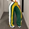 thumbnail image 4 of Dweltoz Wide Leg Sweatpants Women Elastic Waist Color Block Straight Leg Long Pants Athletic Loose Stretchy Y2k Joggers,Light Green S, 4 of 6